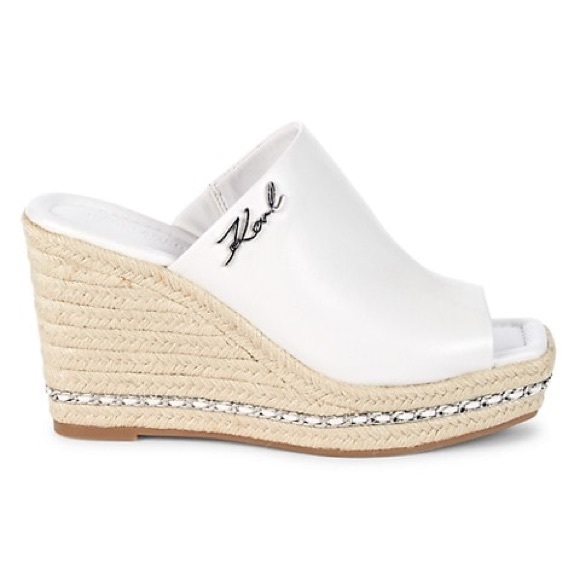 Karl Lagerfeld Shoes - Karl Lagerfield Paris white wedges 7.5